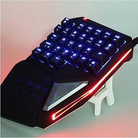 Mechanical Keyboard Professional Gaming Keyboard Blue Switches Single Hand Operation RGB Function with Wrist Pillow  