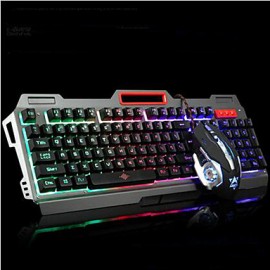 USB Multi Color Backlit Gaming Micro Denifition 1200-1600-2400-3200 Mouse Gaming Ergonomic keyboard Mouse Kit  