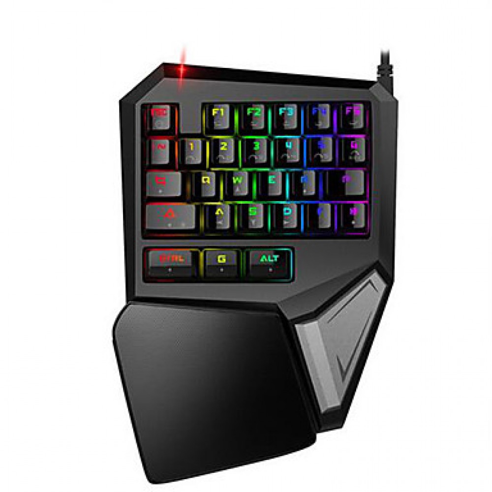 Mechanical Keyboard Professional Gaming Keyboard Blue Switches Single Hand Operation RGB Function with Wrist Pillow  