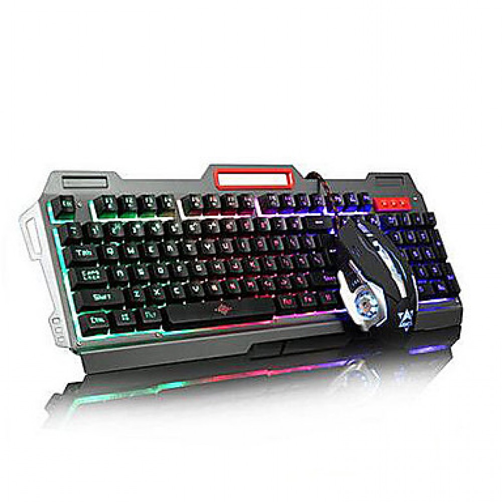 USB Multi Color Backlit Gaming Micro Denifition 1200-1600-2400-3200 Mouse Gaming Ergonomic keyboard Mouse Kit  