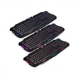 USB Mechanical Touch Illuminated Gaming Keyboard 3 Colors Backlit Keyboard and Colorful 1600DPI Gaming Mouse Set  