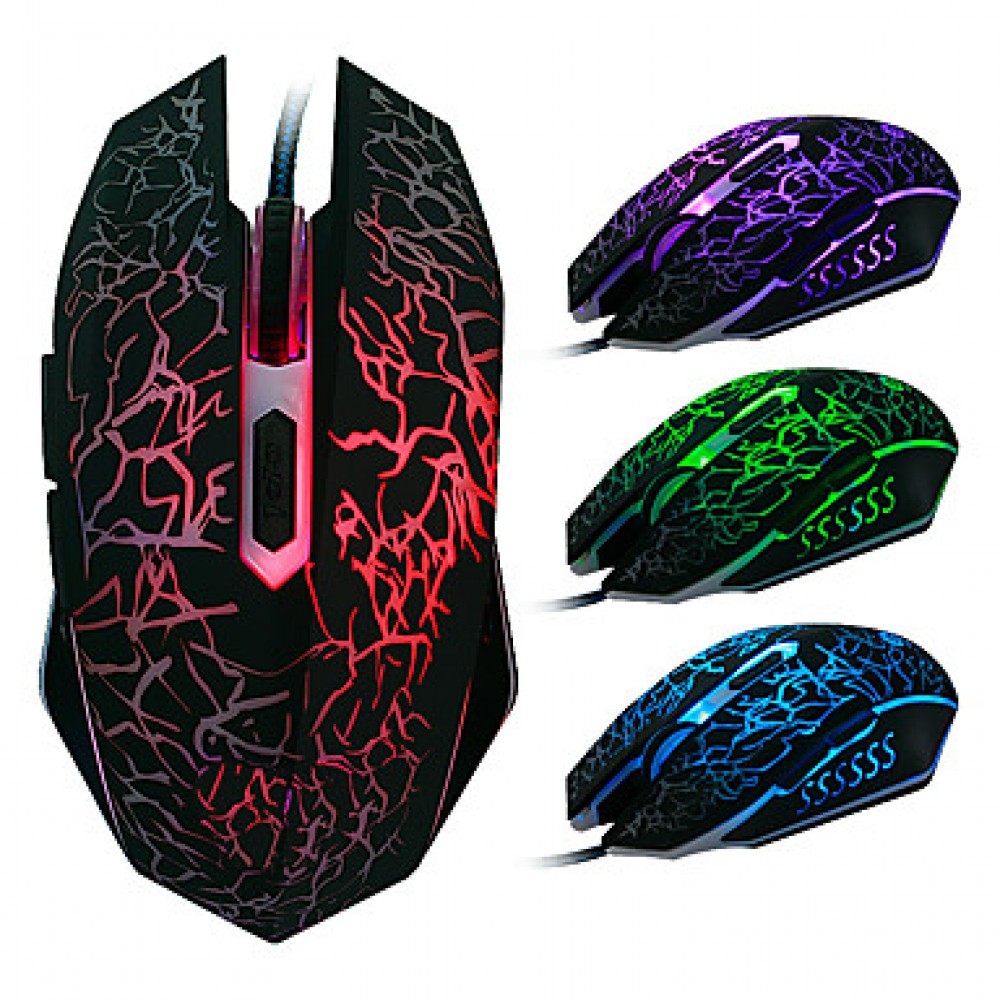 USB Wired Gaming Mouse 2400 DPI 6D With Colorful LED Light Luminous  