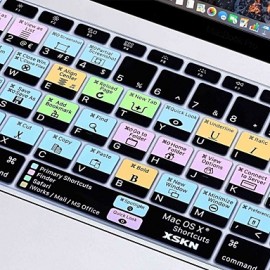  Mac OS X Shortcut Silicone Keyboard Skin for 2016 Newest Non-touch Bar  Pro 13.3 with Retina/ 12 (US/EU Layout)  