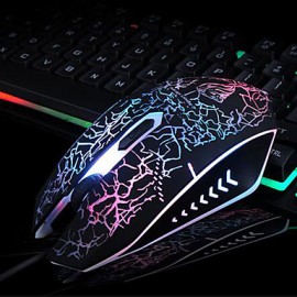 Ergonomic Gaming Keyboard Multimedia Keyboard USB Multi Color Backlit Gaming 2400DPI Mouse Set  