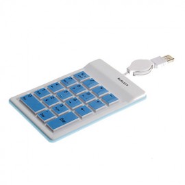 KN-188 Portable Waterproof Retractable Wired USB Numerical Keyboard  