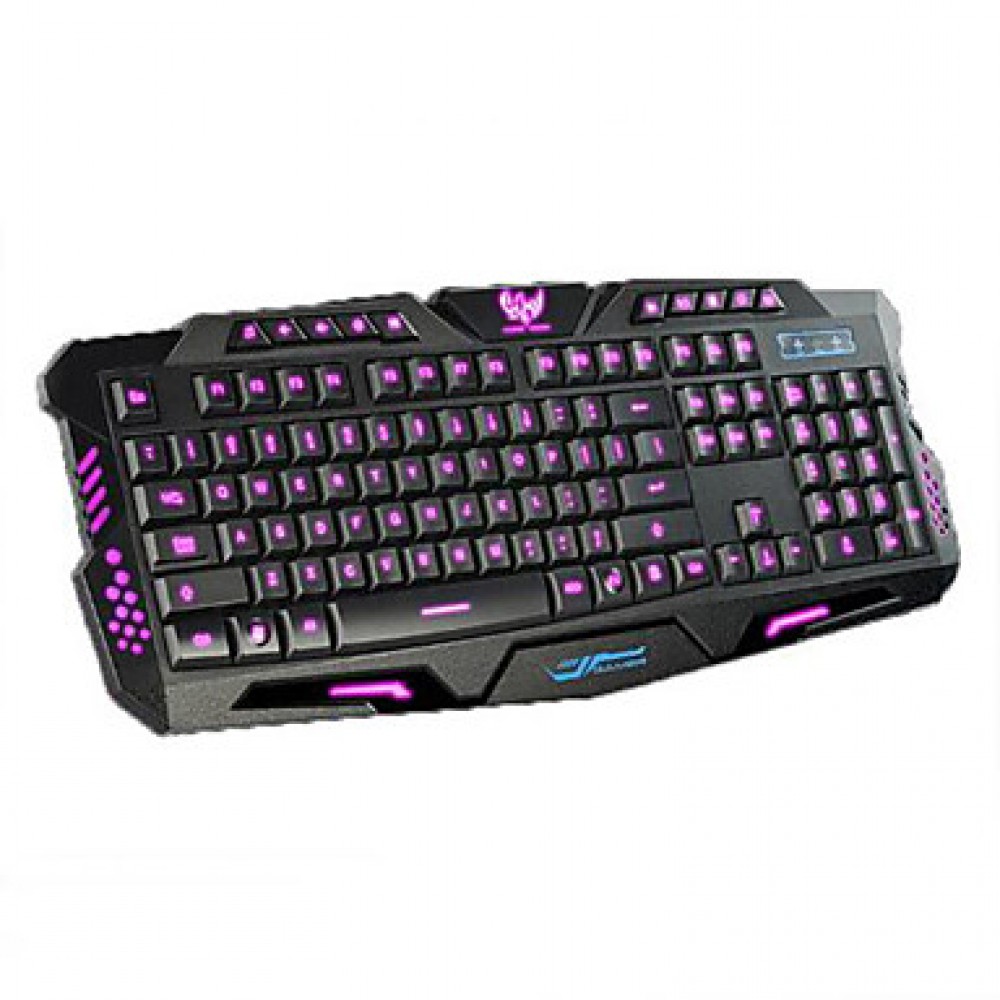 USB Mechanical Touch Illuminated Gaming Keyboard 3 Colors Backlit Keyboard  