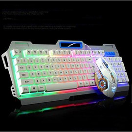 USB Multi Color Backlit Gaming Micro Denifition 1200-1600-2400-3200 Mouse Gaming Ergonomic keyboard Mouse Kit  