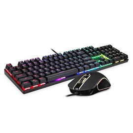 Gaming Mouse USB Mechanical keyboard USB Green axis Multi color backlit    