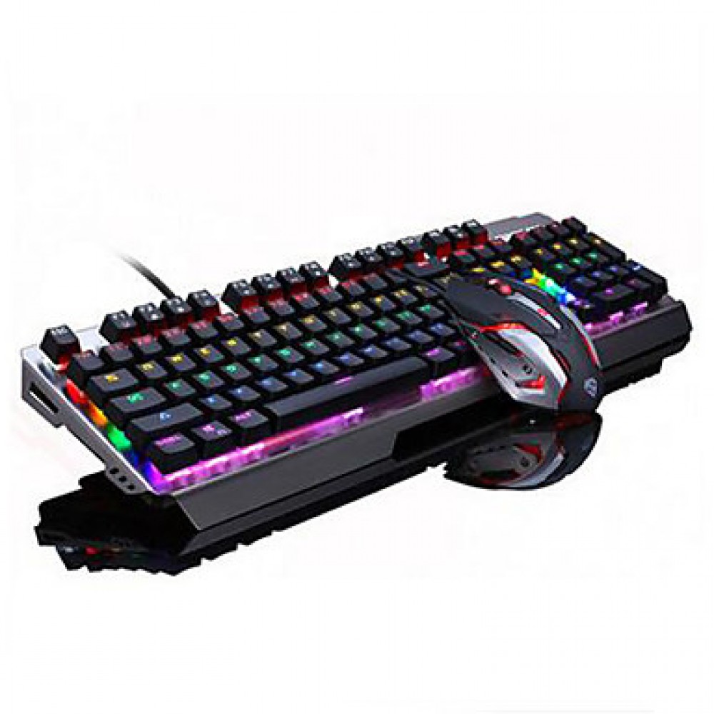 Gaming Mouse USB 2400 Mechanical keyboard USB Green axis Multi color backlit  