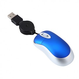 Mini Rectractable Cable USB Wired Mouse 1000DPI  